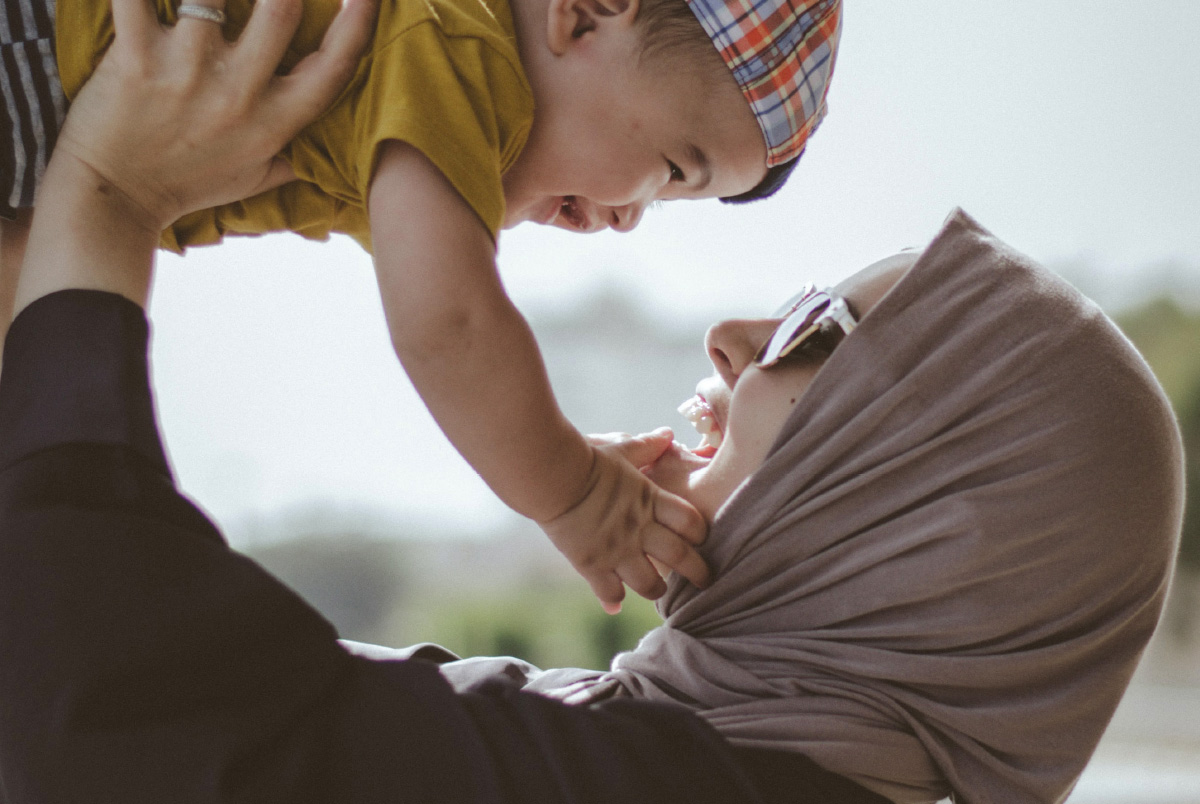 Woman holding baby