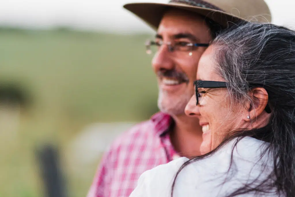 smiling male and female couple